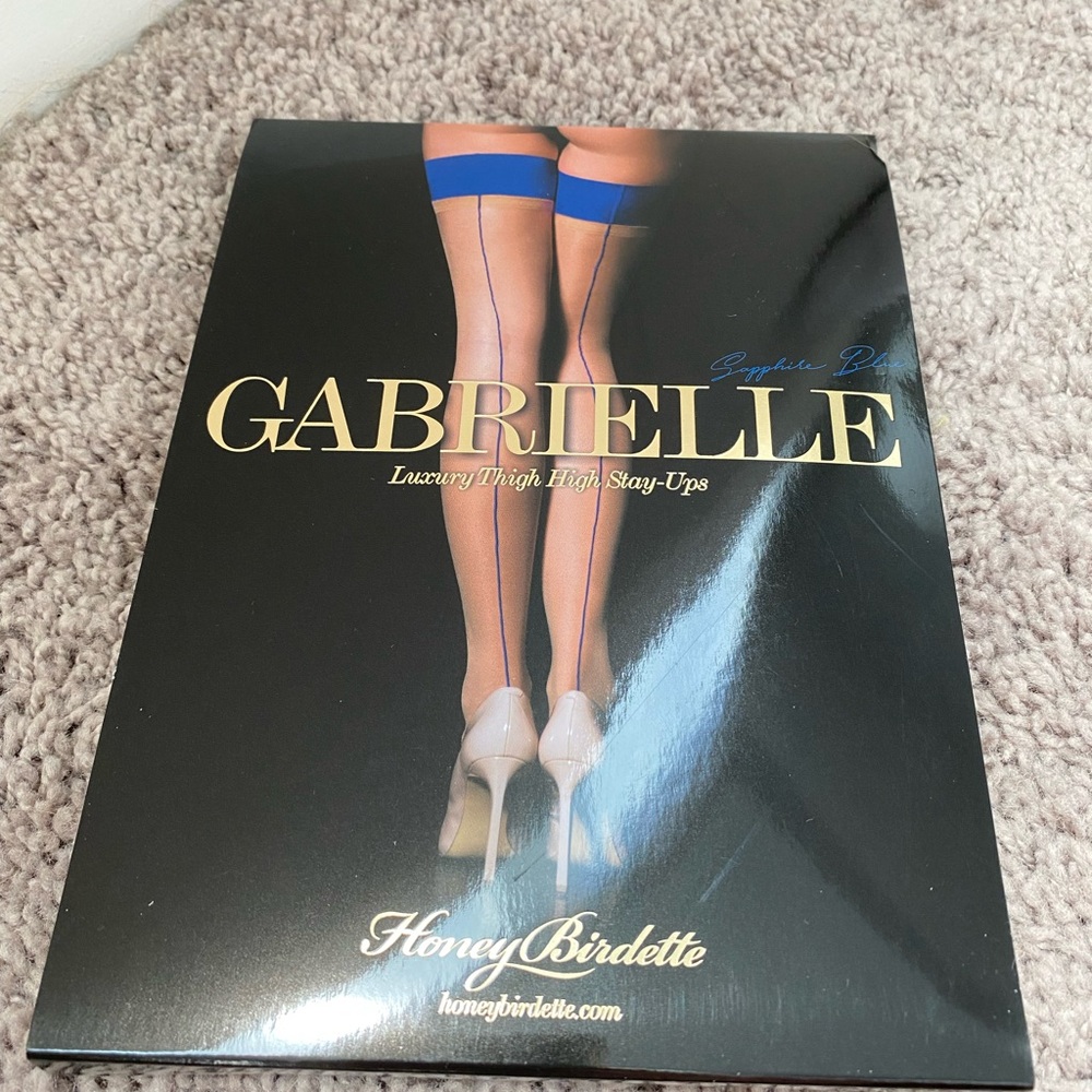 Honey Birdette Gabrielle Blue Thigh High Stay-Ups